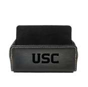 USC Trojans Black Leather Desk Card Case
